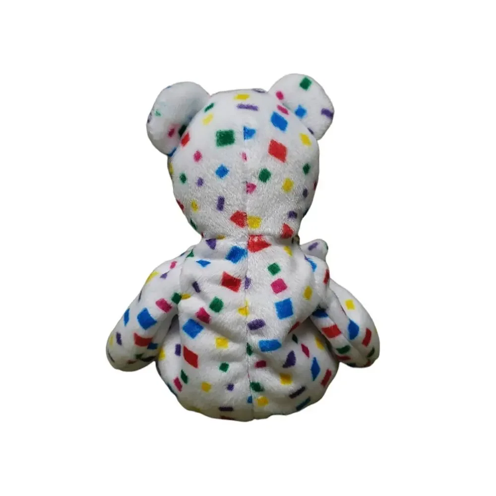 TY Beanie Baby Y2K Millennium Red White Blue Confetti Plush Stuffed Animal